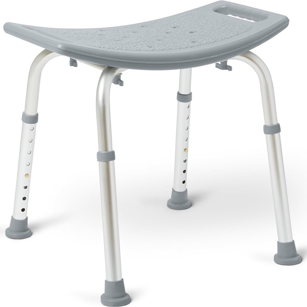 Adjustable Gray Bath Stool